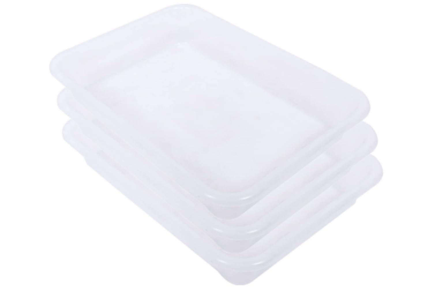 Simply Home Multipurpose Rectangular Small Plastic Trays| Stationary Office Organiser Tray | Strong Plastic Material | Colorful Stackable Storage Trays for Home & Office |Pack of 3 | Transparent-image-25