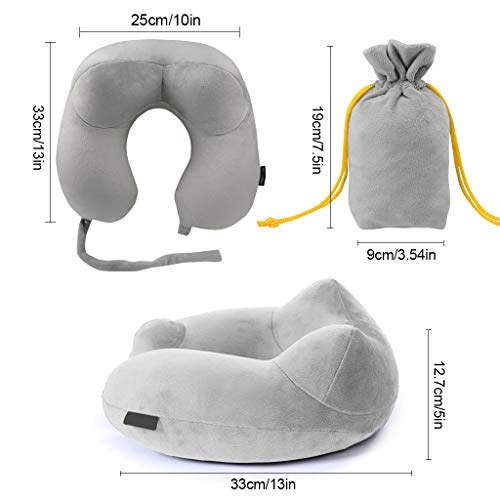 Cuscino da Viaggio, MORECOO Kit Cuscino Gonfiabile...