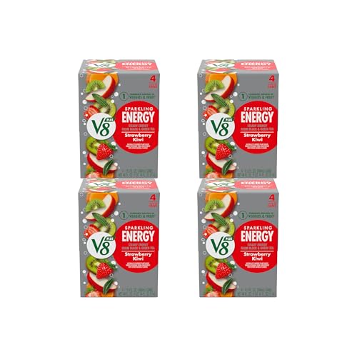 Image of V8 +Energy Strawberry Kiwi Can | Sparkling | Juice Energy Drink | 11.5 fl oz | Pack of 16