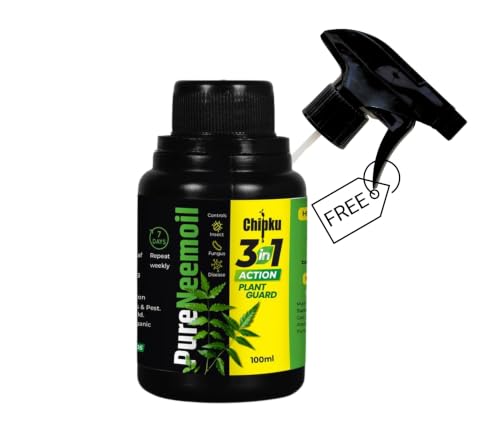 Chipku Pure Cold Pressed Water Soluble Neem Oil 100ml Natural Garden Spray Concentrate for Indoor & Outdoor Plants