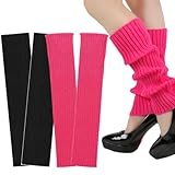 DOKRIN Calze e calzini e collant per adulti,Due paia di scaldamuscoli fluo, accessori di abbigliamento fluo retrò anni