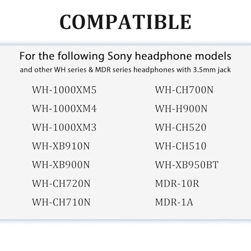 Cable de Audio Jack 3.5mm para Audífonos Sony WH-1000XM4 miniatura 2