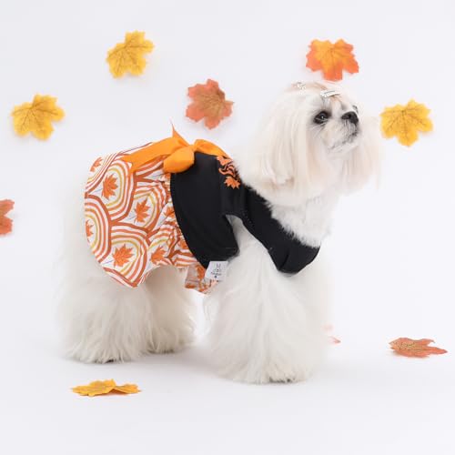 Image of CuteBone Dog Mesh Dress Thanksgiving Puppy Sundress Pet Outfit Summer Fashion for Small Dogs Girl Cat Clothes