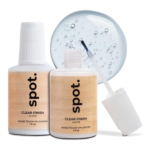 Clear Coat for Wood Touch-Up – 2-Pack (Gloss & Matte) | Brush-On Finish for Sealing and Sheen Matching | Interior/Exterior Use – 2 fl oz (60ml) by Spot