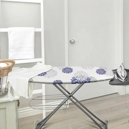 Image of SheeChung Ironing Board Cover and Pad 15 inch x 49 inch,Iron Board Cover with Elastic Edge & Adjustable Fastener,Cotton Covers Resist Scorching and Staining Extra Thick Padding,Silicone Coating,Dahlia