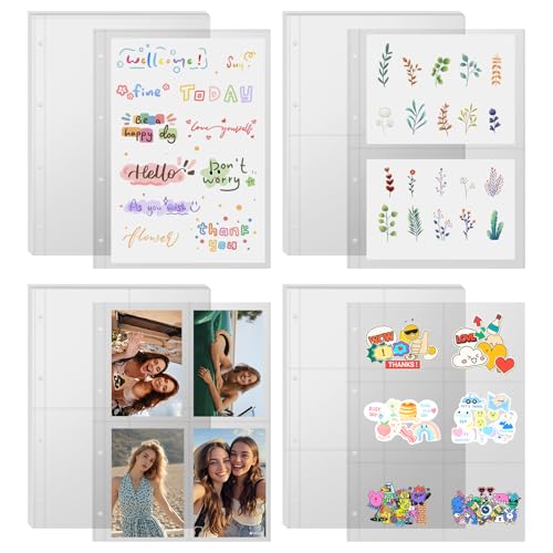 Pochettes de protection A4 transparentes avec inserts plastique 1 2 4 6 poches