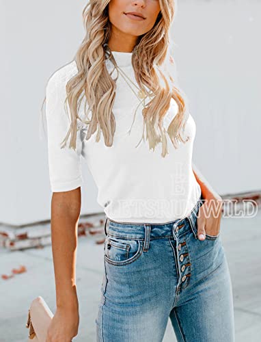 LETSRUNWILD Business Casual Tops for Women Dressy Cute Tops Mock Turtleneck Tshirts Shirts4