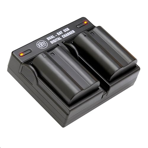 BM Premium 2 Pack of EN-EL15B Batteries and Dual Battery Charger for Nikon Z6, Z7, D780, D850, D7500, 1 V1, D500, D600, D610, D750, D800, D800E, D810, D810A, D7000, D7100, D7200 Digital Cameras