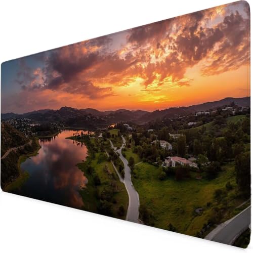 Tapis de Souris Haute Précision Orange XXL avec Bords Cousus Renforcés et Base en Caoutchouc