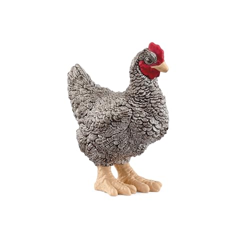 Schleich Farm World - 2 Plymouth Rock Chicken Toy for Kids. Realistic Hand-Painted Farm Animal Toys for Boys and Girls. Fun Figure for Screen-Free Learning for Children and Toddlers Ages 3+ 13997