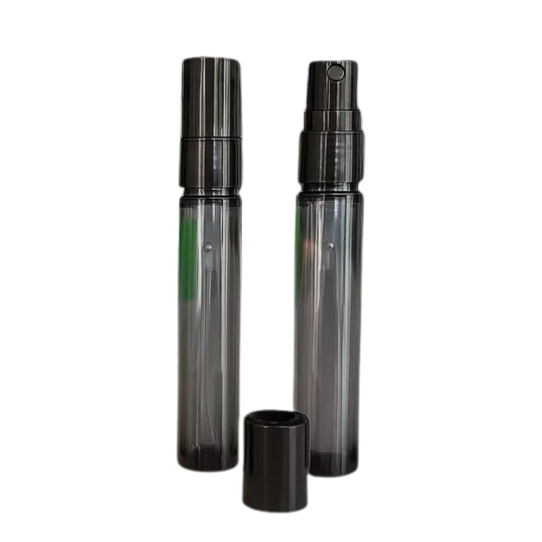 Black Portable Mini Perfume Atomizer Spray Bottles, 10ml Empty Refillable Plastic with Cap and Pump, Travel Sample Bottles for Men and Women-image-3