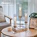 Hewory Gold Hurricane Candle Holders: Brass Candlestick Holders Set of 6 Tall Taper Candle Holders for Candlesticks Candle Sticks Holder Decor for Table Centerpiece Wedding Party Christmas Decorations