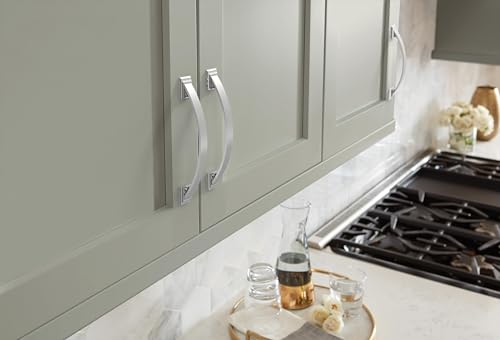 Image of Amerock BP2936326 | Polished Chrome Cabinet Pull | 5-1 /16 inch (128mm) Center-to-Center Cabinet Handle | Candler | Furniture Hardware