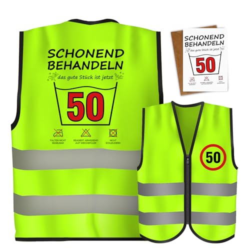 Giftota 50 Geburtstag für Männer und Frauen, mit Geburtstagskarte, Geburtstag Mann Geschenk, Geschenke Für Männer Geburtstag Weste, Lustige Geschenk Geburtstag, für Geburtstagsfeier, Eimer