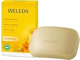 WELEDA Bio Calendula Handseife / Körperseife - natürliche Naturkosmetik Pflanzenseife / Naturseife mit Kokosöl & Olivenöl zur Reinigung sensibler Haut - vegan, nachhaltig & aromatischer Duft (1x100g)