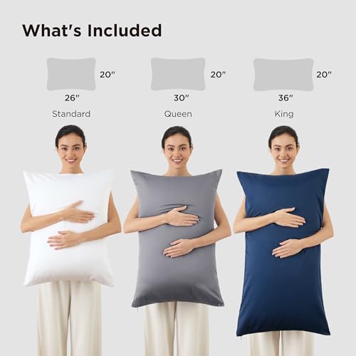 Image of Bedsure Zipper Pillow Cases Queen Size from Rayon Derived from Bamboo | Cooling Pillowcase for Hot Sleepers, Soft & PureWoven Pillow Covers, Gift, Beige, 20x30 Inches