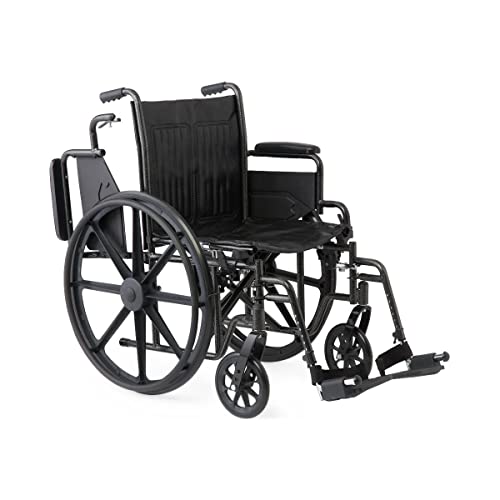 Medline K2 Basic Wheelchair With 18"W Seat, Removeable Desk-Length Arms And Swing-Away Leg Rests #TOP4