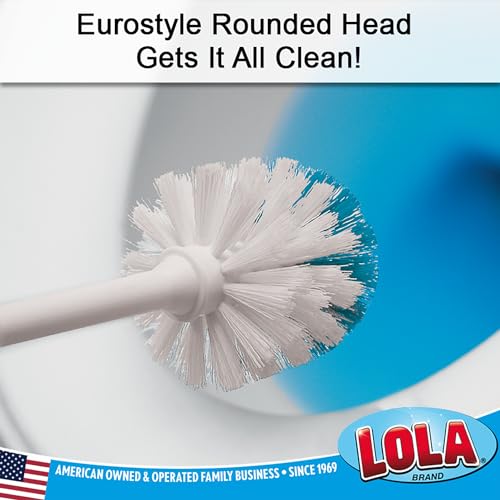 Image of LOLA Toilet Brush and Holder Set, Classic Version, Durable Bristles for Deep Cleaning, w /Compact Space Saving Storage Holder, 1 Pack