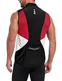 Little Donkey Andy Men's Half Zip Breathable Cycling Vests Reflective Sleeveless Jerseys Lightweight Bicycle Running Black M