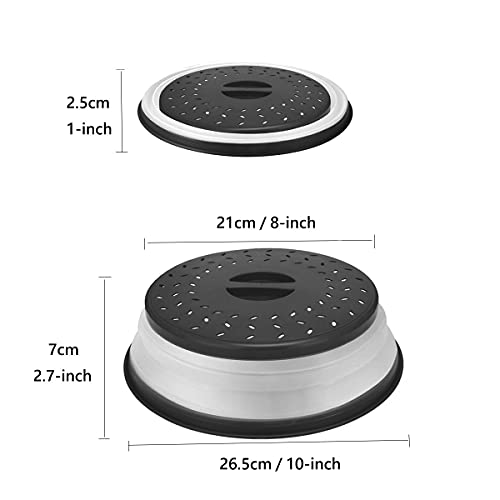 Microwave Cover For Food Collapsible Microwave Splatter Cover Made Of Tpr Dishwasher-Safe Bpa Free Grey #TOP6