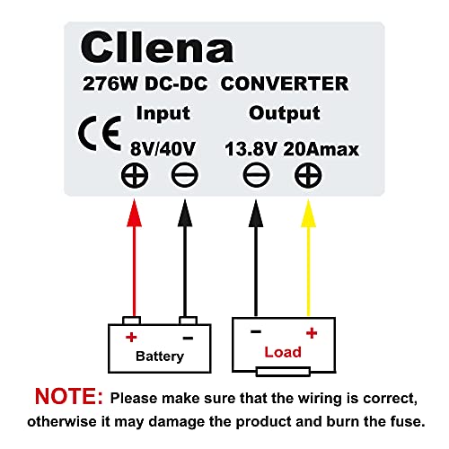 Image of DC 8V-40V to 13.8V 20A Automatic Buck Boost Converter Step Down /Up Regulator Voltage Reducer Converter Waterproof Regulated DC Power Supply for Golf Cart Club Car LED Light