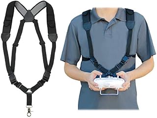 USA Gear RC Drone Neck Harness Strap with Adjustable Lanyard Design , Black
