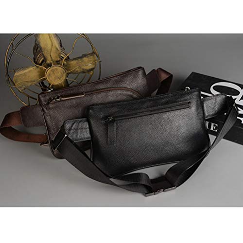 Pochete masculina de couro PU casual para treino esportivo pochete para viagem, escalada acampamento