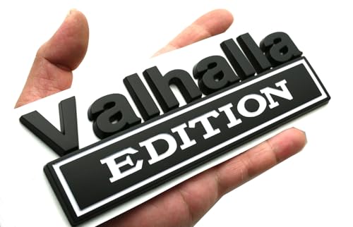 Image of 1pc 7 inch Vikings Valhalla Edition Auto Emblems Truck Badge 3D Car Bumper Sticker Valhalla Edition Badges Decals Replacement Universal SUV Side Rear Trunk Door Viking Seasons (1, White)