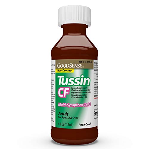 Goodsense Tussin Cough & Cold, Wild Cherry Flavor; Multi-Symptom Cold Medicine Relieves Cough, Nasal Congestion And Chest Congestion, 4 Fluid Ounces #TOP4
