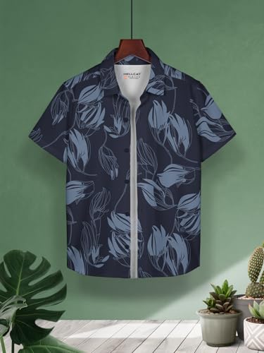 Image of HELLCAT Yellow, Olive Trendy Regular Fit Printed Causal Shirt for Boys - Pack of 2