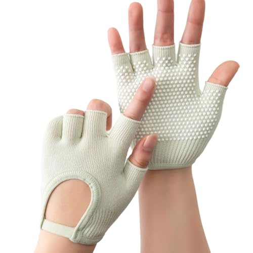 EXCBIOZ 1 Pair Silicone Antislip Five Finger Workout Glove Weight Training Glove Gym Glove Weightliftings Glove for Women Man, Green