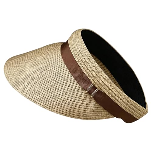 Chapeau de paille femme grand bord et casquette pliable anti UV pour l'été