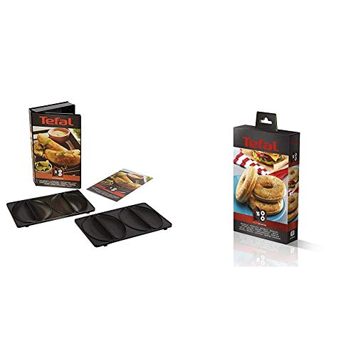 Tefal XA800812 Snack Collection Coffret de Plaque pour Empanadas avec Livre de Recettes 4,4 x 15,5 x 24,2 cm + XA801612 Snack Collection Pl Bagels Eu...