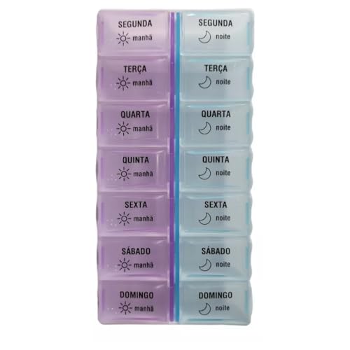 Caixa Organizadora Porta Comprimidos Separador Caixinha 2 Horarios 2x Dia Medicamento Remedio Suplem