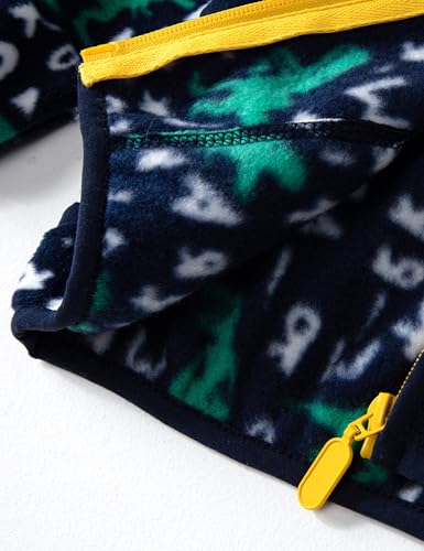 Image of Kids Printed Polar Fleece Jacket Toddler Baby Boys Girls Autumn Winter Warm Sherpa Lining Outerwear Soft Lightweight