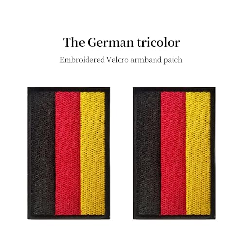 LJFEA 2 Stücke Deutschland Flaggen Patch Gestickt Abzeichen mit Klett Deutsch Applikationen für Kleidung Taschen Rucksack Uniform Weste Hundegeschirr Militär Taktisch Draussen Jersey