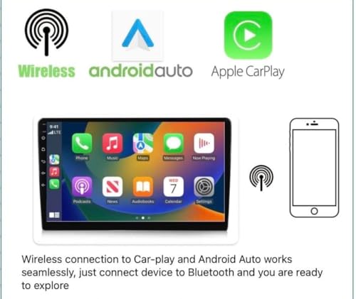 Image of TESHA 9 inch Android Car Stereo /Headunit for car /Capacitive Touch Screen /GPS + Steering Control Module /Wireless Carplay & Android Auto /Full HD Screen Small Bezels (TS9- K2401 4 /32)