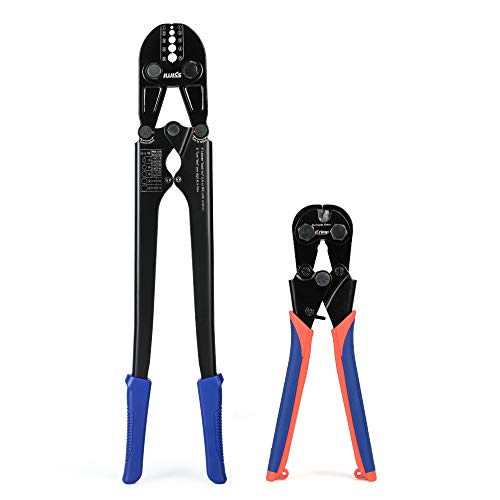 IWISS Wire Rope Crimping Tool with Cable Cutter Works for Aluminum Oval Sleeves and Stop Loops Steel Copper Sleeves and Ferrules from 1/16-inch to 3/16-inch