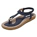 Produktbild VJGOAL Damen Sandalen, Frauen Mädchen Böhmischen Mode Flache beiläufige Sandalen Strand Sommer Flache Schuhe Frau Geschenk (40 EU, Blau)