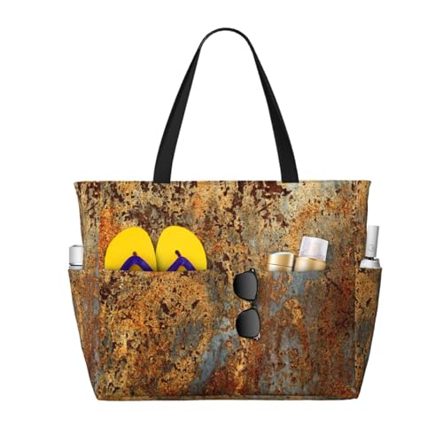 Sac fourre-tout pour femme grand modèle brun rouille effet texturé
