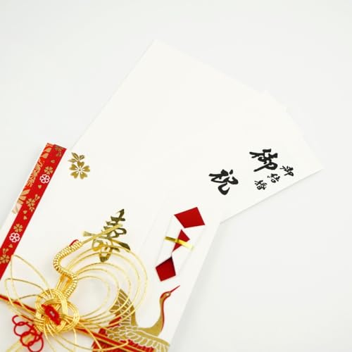 FRONTIA Envelopes de dinheiro japoneses tradicionais, impressão de seda, guindaste dourado e fuji ve