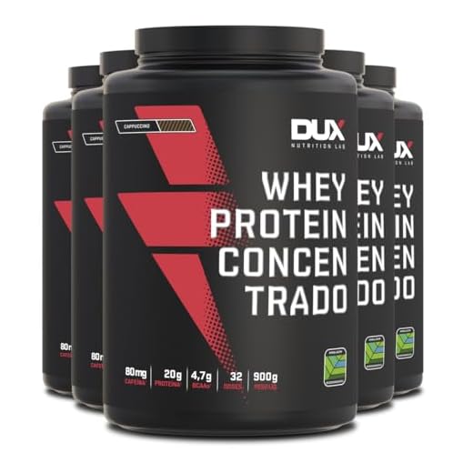 Kit 5 Whey Protein Concentrado Dux Cappuccino 900g