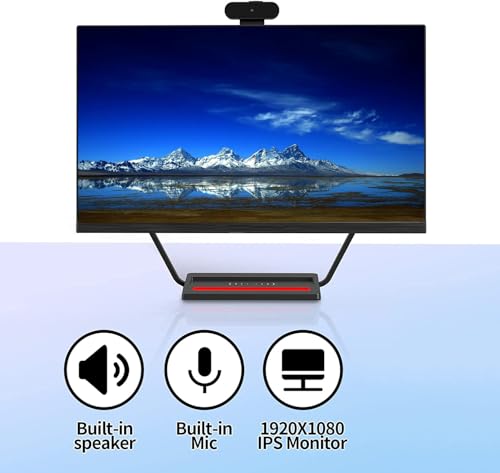 Image of All-in-One Desktop Computer 23.8 inch IPS Core i5-7300HQ 16GB RAM 512GB SSD with Keyboard & Mouse Detachable Webcam Wi-Fi 6 Bluetooth 5.3 Wireless Charging Type-C Gigabit LAN Ideal for Home Office Study