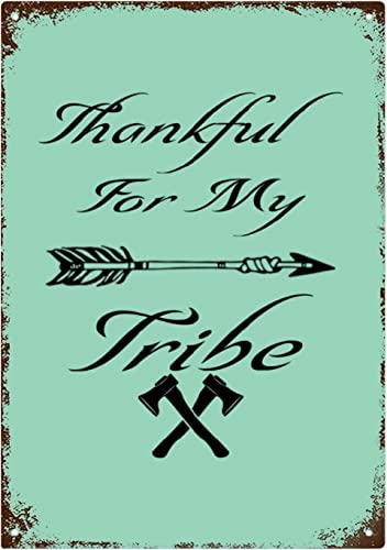 Letreros de metal de estaño vintage para decoración del hogar para bar al aire libre, letreros de metal de moda, decoración de bar divertida, regalo para agradecimiento por mi tribu, placa retro para