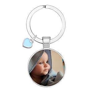 Hongtai Gepersonaliseerde fotohangers Custom Sleutelhanger Foto van uw Kind Grootouder Hield Hield One Gift voor Family Lid Gift (Color : 2, Size : 6 cm)