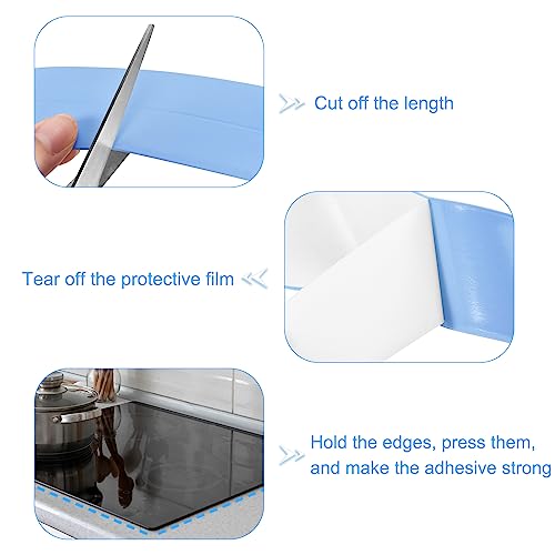 Image of uxcell Waterproof Seal Caulk Strip Tape Self Adhesive, 1pcs 10.5 Ft L x 1.5 inch W PVC Sealing Tape Caulking Tape for Kitchen Countertop, Bathroom, Toilet, Bathtub Floor Wall Corner, Blue