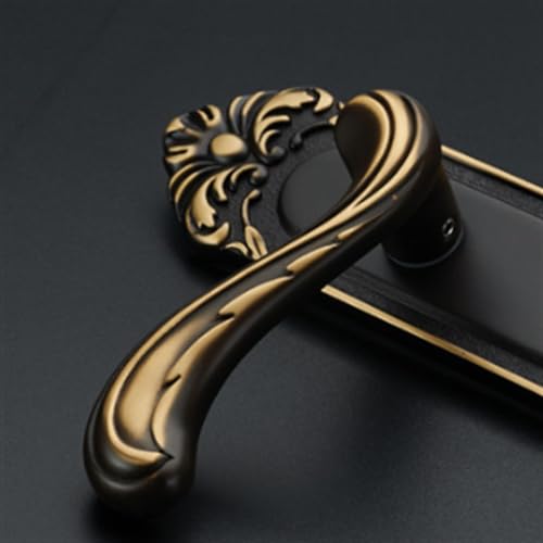 Serrure de porte silencieuse de chambre à coucher en cuivre doré