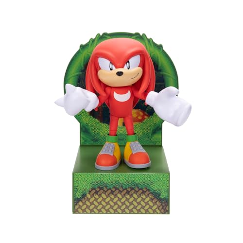 Sonic the Hedgehog 6-inch Knuckles Action Figure with Customizable Face Expressions and Holographic Display Base. Ages 14+ (Officially Licensed by Sega) by JAKKS Pacific - Used condition - US$23.14