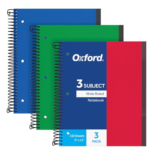 Cahier à spirale Oxford 3 sujets pour organiser vos cours sans perdre vos fiches