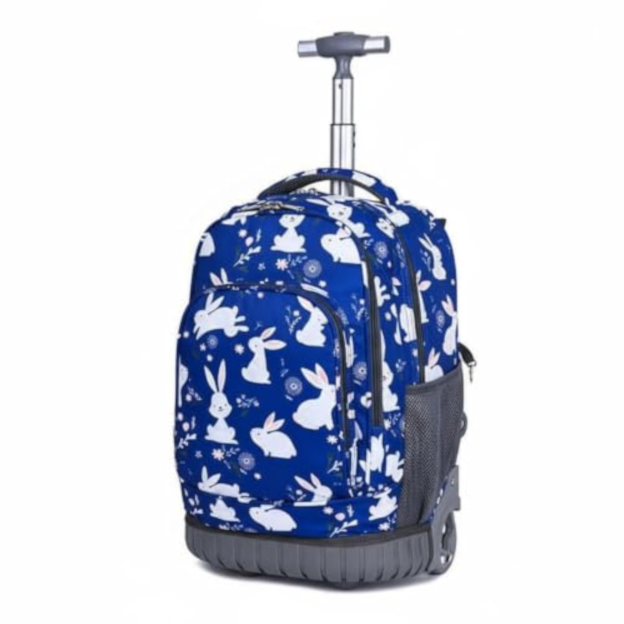 Wheeled School Backpack, 2-in-1 Design with Rabbit Pattern